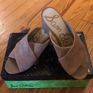 Sam Edelman StanleyCamel Suede block heels.